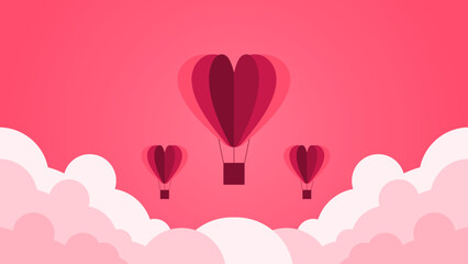 love baloon cloudy pink abstract bakcground design