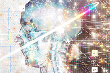 digital medical futuristic interface 3D rendering