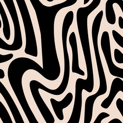 Abstract vector wavy seamless pattern. Trendy retro psychedelic background in 90s, 00s style. Texture in y2k aesthetic