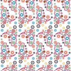 Seamless pattern in rustic style with flowers and paisley. Design for printing on fabric.