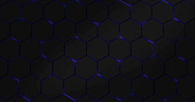 Animated and looped background of a hexagonal grid with blue waves running underneath