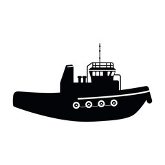 Obraz premium Tugboat shipping logo icon - isolated on white background