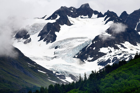 A Glacier In The Kenai Mountains Near Seward, Alaska.