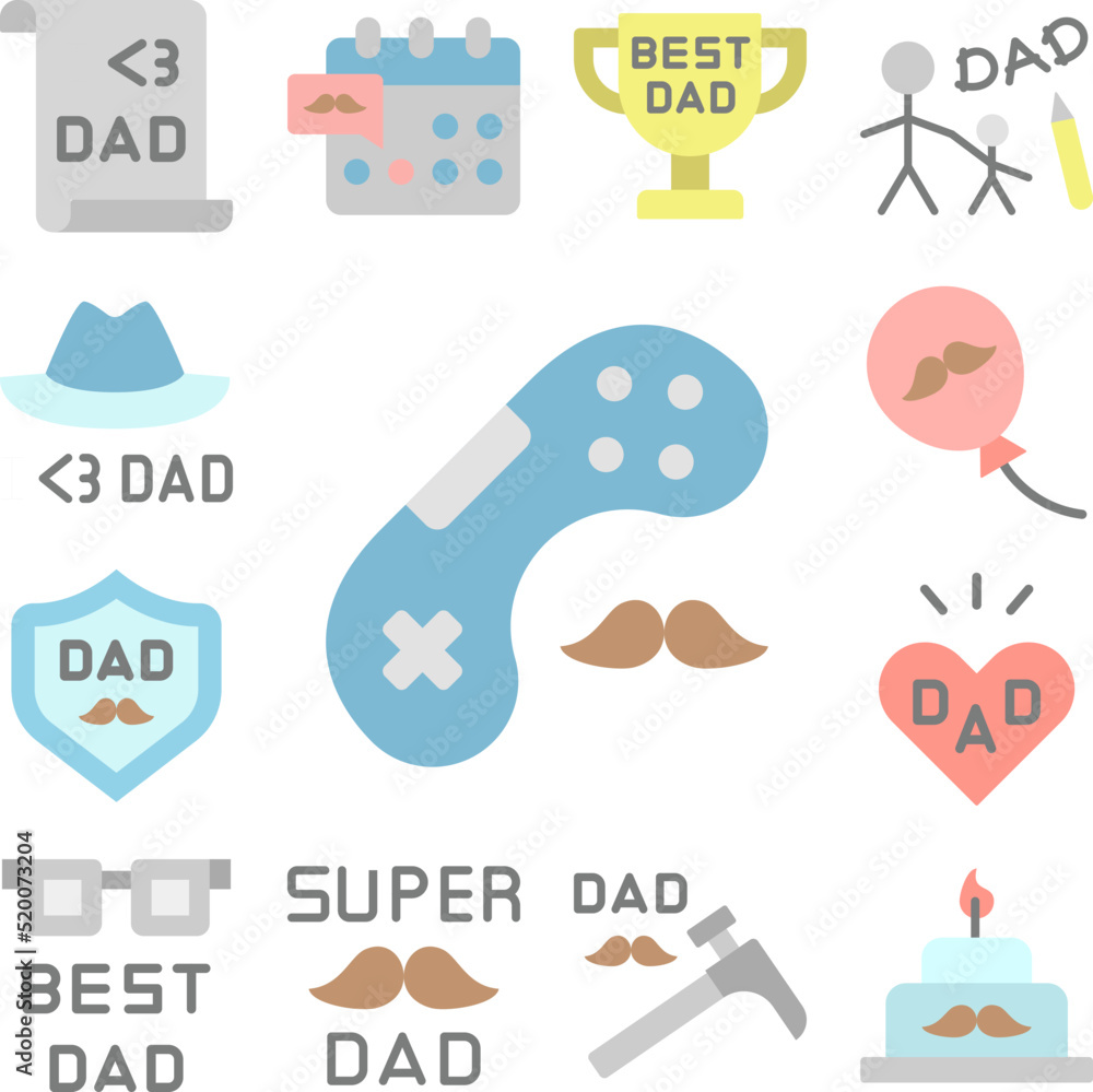 Poster joystick icon in a collection with other items