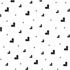 Love black pattern with white background design