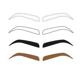 Eyebrow tracing on white background
