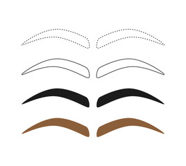 Eyebrow tracing on white background