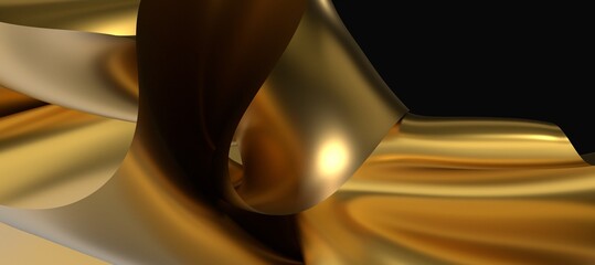 gold cloth background texture. 3D illustration.