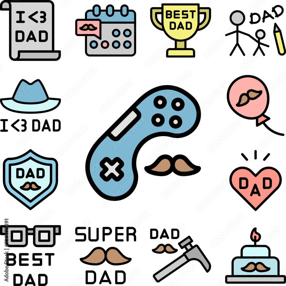 Poster joystick icon in a collection with other items