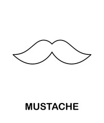 Coloring page with Mustache for kids