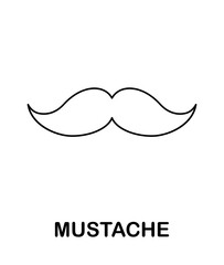 Fototapeta premium Coloring page with Mustache for kids