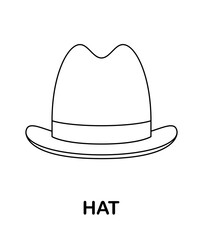 Coloring page with Hat for kids