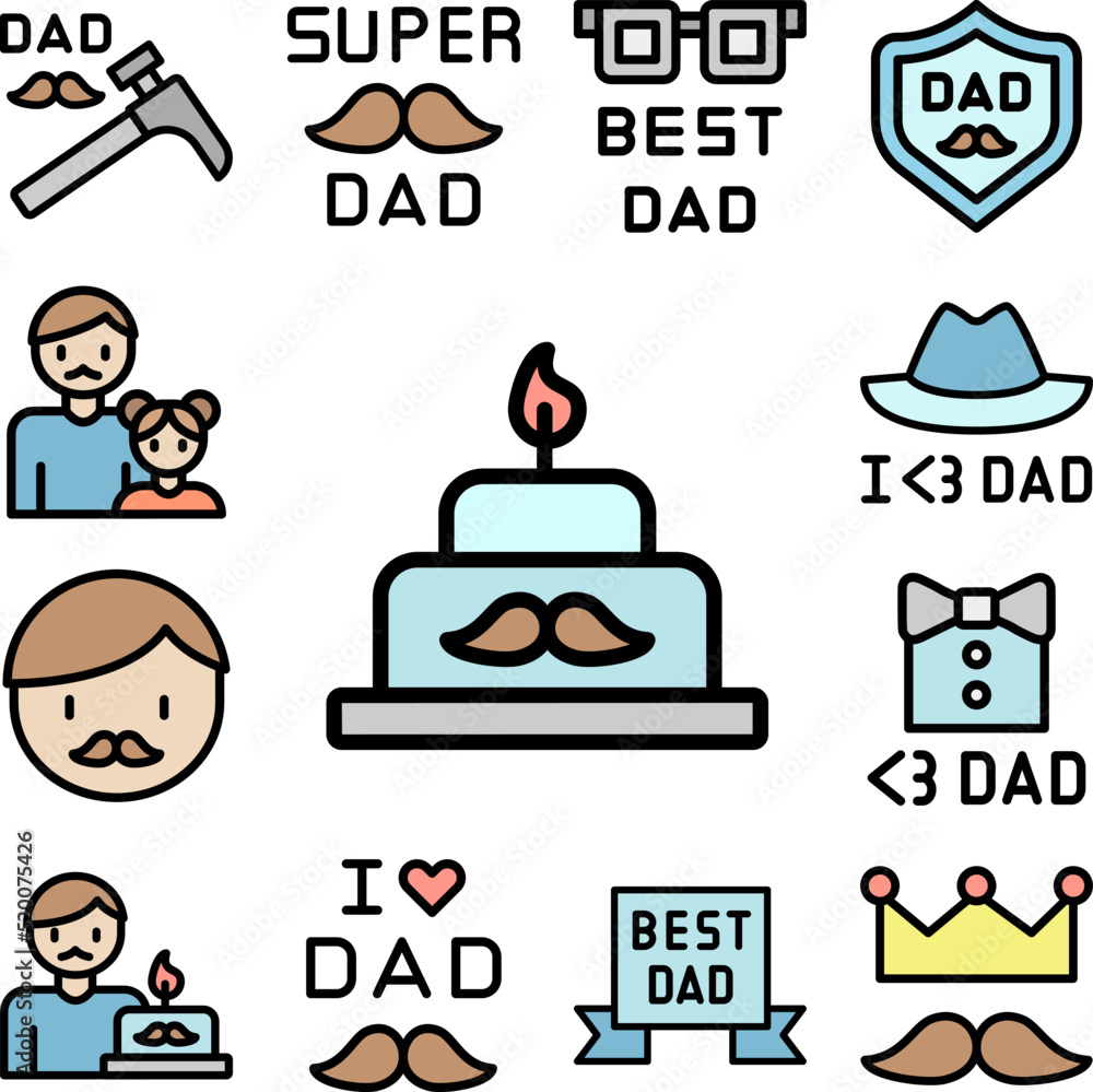 Poster cake icon in a collection with other items