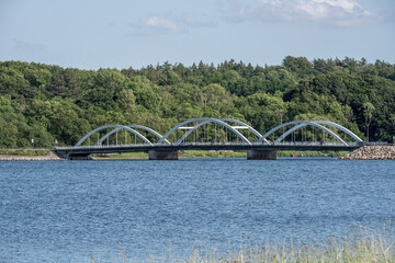 arched bridge on Isefjord near Munkholm, Sjaellands, Denmark