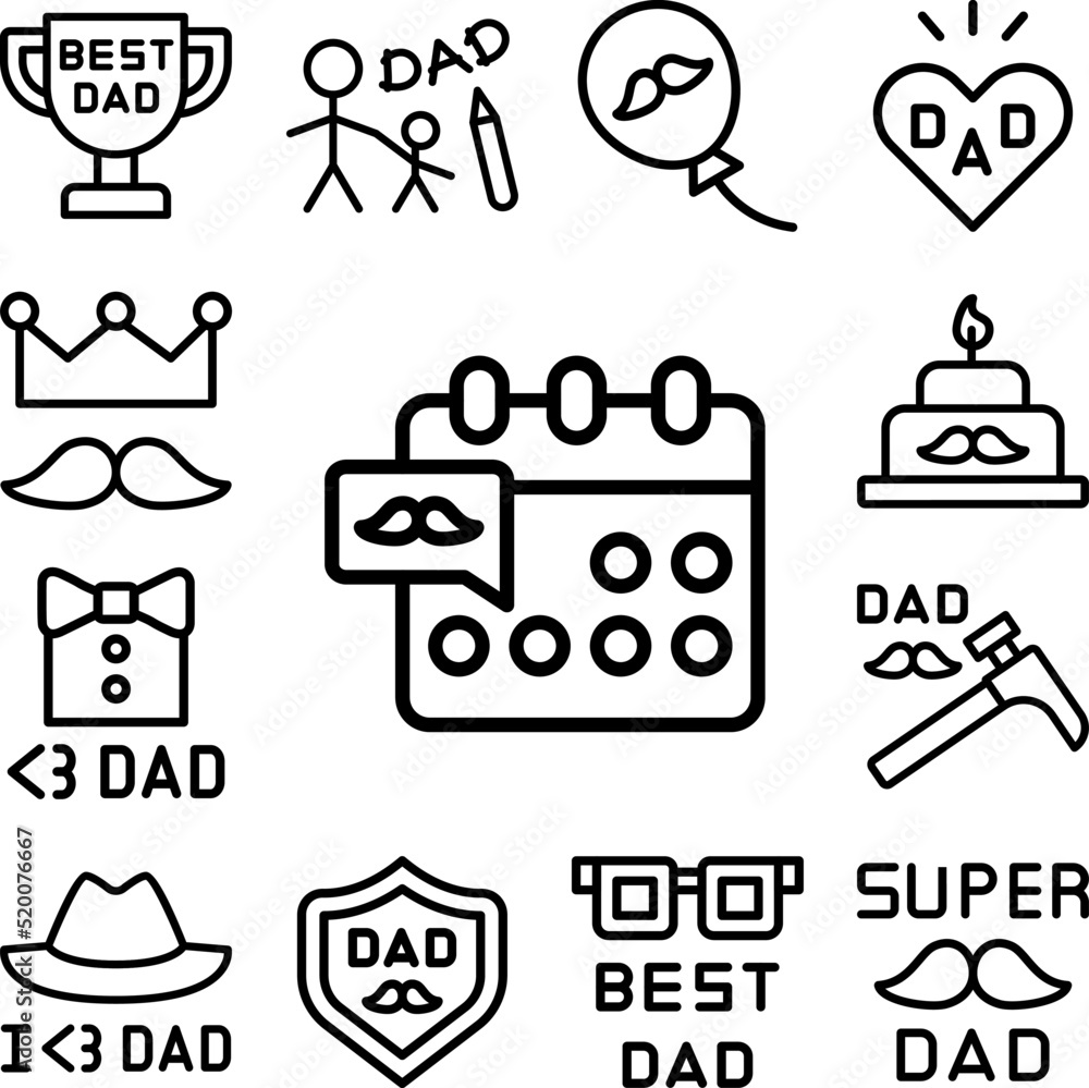 Poster calendar icon in a collection with other items
