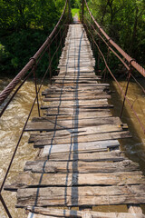 Woody bridge over Debed river, Armenia