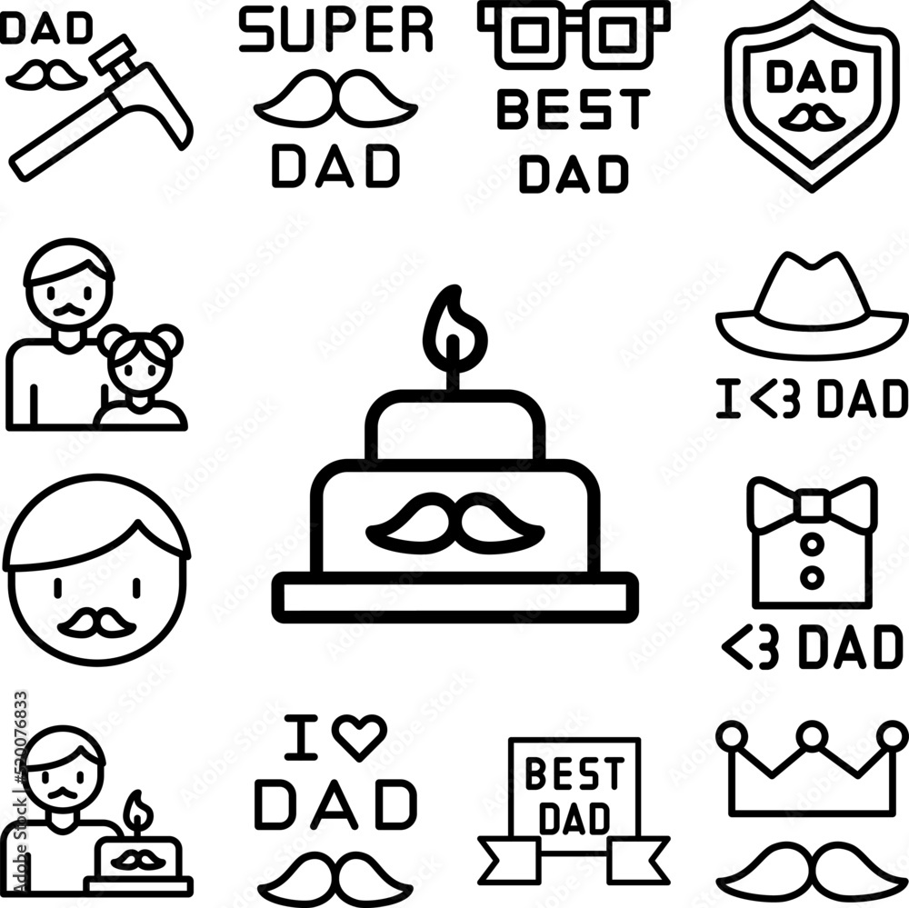 Poster cake icon in a collection with other items