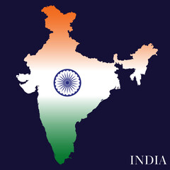 India map with India flag (Map not to Scale)	