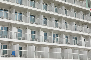 Balconies on cruise ship - obrazy, fototapety, plakaty
