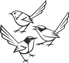 Stylized Birds - Fairywrens