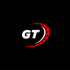 GT initial monogram for automotive logo with speed image design vector