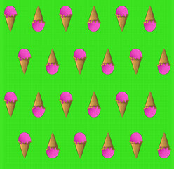 Icecream, green background