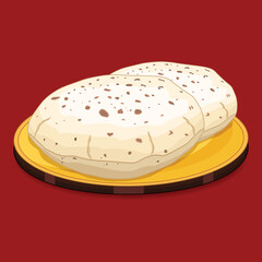 Chapati indian Roti or Bread Vector