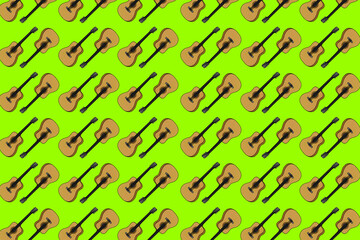 pattern design with guitar illustration theme