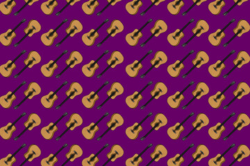 pattern design with guitar illustration theme