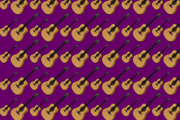 pattern design with guitar illustration theme