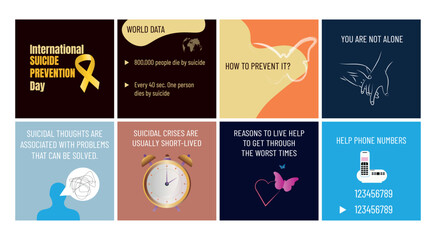 Template social networks.World Suicide Prevention Day concept Design for poster, greeting card, banner and background.