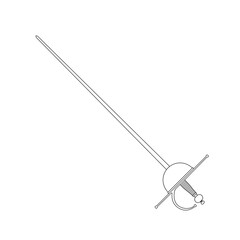 Rapier Outline Icon Illustration on White Background