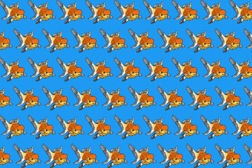 pattern design with goldfish illustration theme