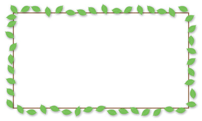 Leaves frame on  background