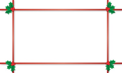 holly with ribbon on a white background. vector