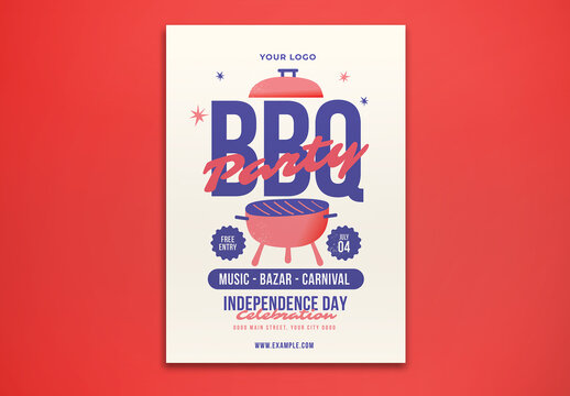 Bbq Party Independence Day Flyer