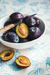 plums on a plate