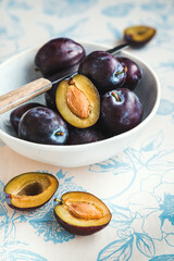 plums on a plate