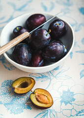 plums on a plate