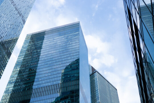 Modern skyscrapers in business district