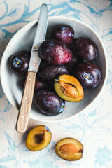plums on a plate