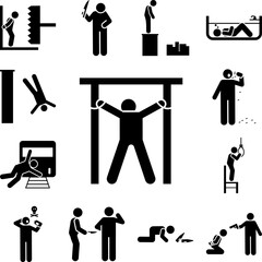 Man dead killing lifeless icon in a collection with other items