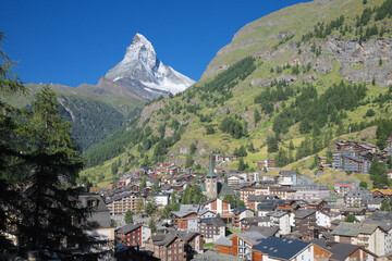 The Matterhorn peak over the Zermatt.