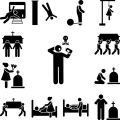 Drink man poison toxic killing icon in a collection with other items