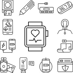Gadget, smartwatch icon in a collection with other items