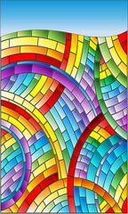 Fototapeta premium Abstract stained glass background , the colored elements arranged in rainbow spectrum