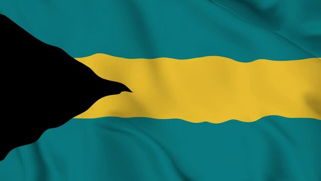 realistic Bahamas waving flag. smooth 4k video seemless loop 