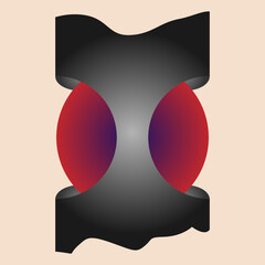 Vector Ball Enclosed By Abstract Black Gradient Color. 3D Vector Design