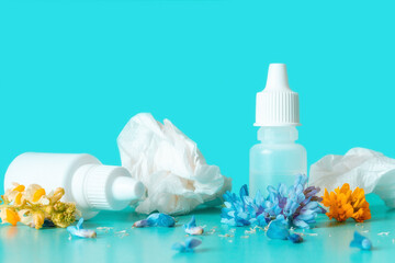 Obraz na płótnie Canvas nasal drops for allergies and colds