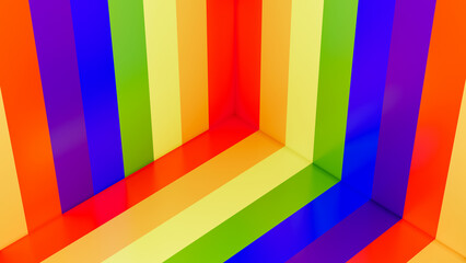 Pride Month LGBTQ+ color stripes on surface bright with corner reflective colors for product background HD 4K